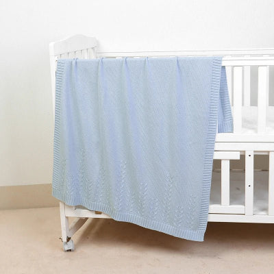 couverture bébé Coton Tricoté Hypoallergénique 4 Saisons bleu