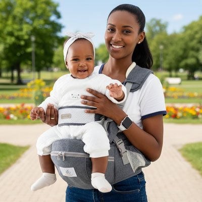 Porte bebe ergonomique gris