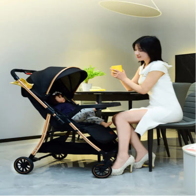 Poussette canne pliable a une main facile a transporter