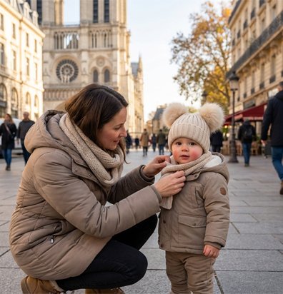 Bonnet bebe beige chaud et doux