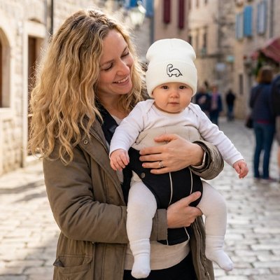 Bonnet bebe blanc en coton