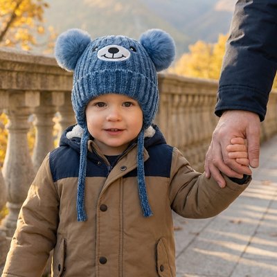 Bonnet bebe bleu tissu doux