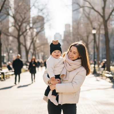 Bonnet bebe noir hiver motif ours