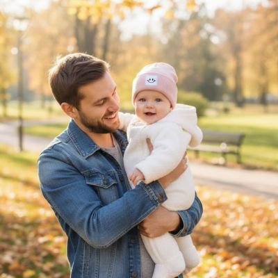 Bonnet bebe papa content