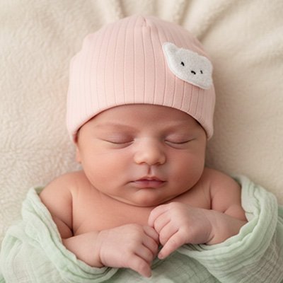 Bonnet bebe rose bébé fait dodo 