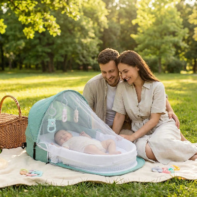 reducteur de lit bebe vert lit de voyage pratique